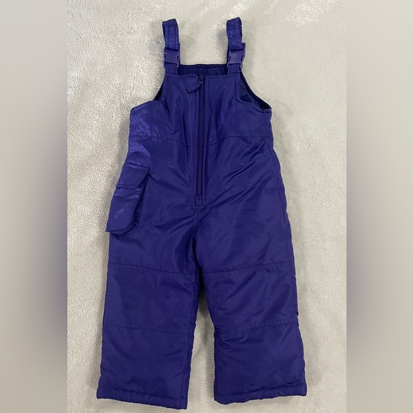 LONDON FOG Little Girls' Classic Heavyweight Snow Bib Ski Pant, Purple, - Picture 6 of 7